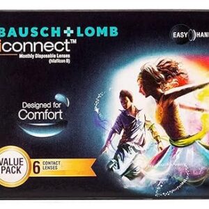 "Bausch & Lomb iConnect contact lenses with power range 1.00 to 11.00, offering extended vision comfort and clear, crisp vision for all-day wear."