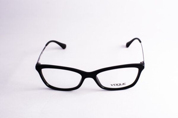 "VO 5042-1 W44 square unisex eyeglasses in a sleek black frame, offering a modern design with dimensions 51-16-140, ideal for both men and women seeking comfort and style."