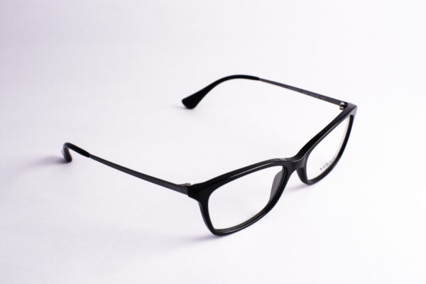 "VO 5042-1 W44 square unisex eyeglasses in a sleek black frame, offering a modern design with dimensions 51-16-140, ideal for both men and women seeking comfort and style."